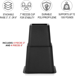 Adjustable Bed Risers and Furniture Risers - Stack...