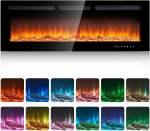 oneinmil Electric Fireplace, 50 inch Wide Recessed...