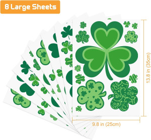 St Patricks Day Window Clings, Shamrock Window Sti...