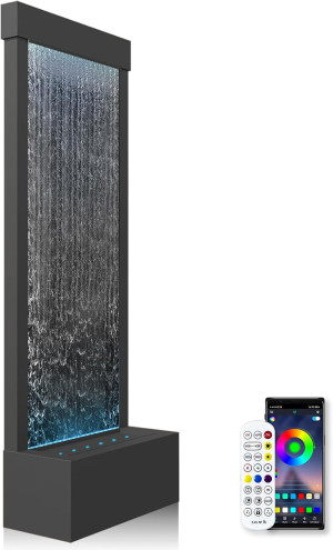 LONGRUN Mirror Waterfall Fountain Indoor Water Fou...