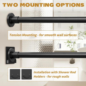 Shower Curtain Rod Adjustable 30-80" with Holder,...