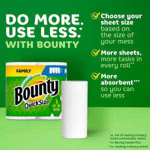 Bounty Quick Size Paper Towels, White, 8 Family Ro...