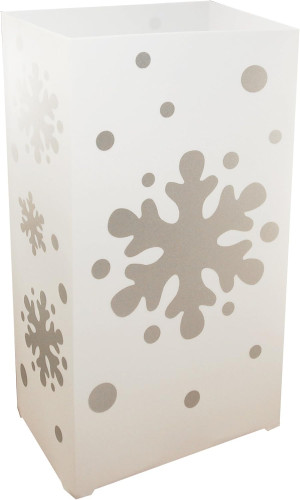 LumaBase Plastic Luminaria Lanterns, Snowflake - S...