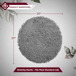 LuxUrux Soft Chenille Bathroom Toilet Lid Cover, M...
