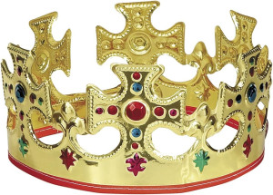 Gold Plastic King Crown - One Size, 1 Pc