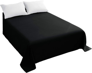 Sfoothome Queen Flat Sheet Black Top Sheet, Premiu...