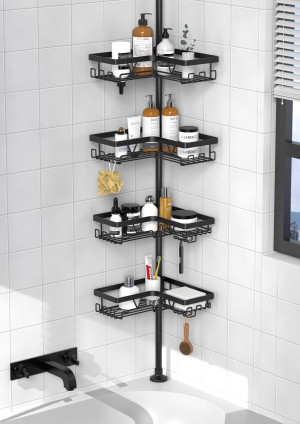 KEGII Corner Shower Caddy Tension Pole - Shower Te...