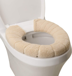 Toilet Seat Cover,Bathroom Soft Thicker Warmer wit...