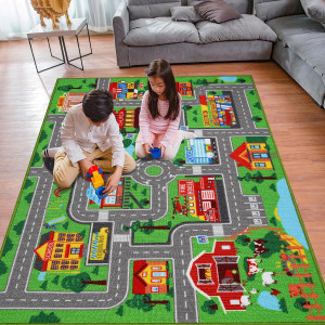 Kids Carpet Playmat Rug 59"x39.4", Car Rug for Kid...