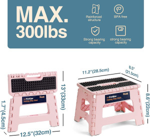 Flottian 9" Folding Step Stool for Adults and Kids...