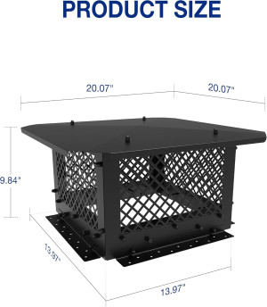 Chimney Cap, 14" x 14" Chimney Cover, Chimney Rain...