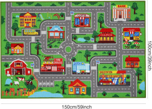 Kids Carpet Playmat Rug 59"x39.4", Car Rug for Kid...