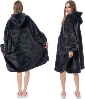 Krifey Wearable Blanket Hoodie, Oversized Sherpa H...