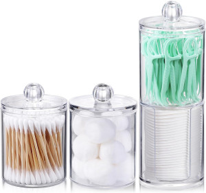 4 Pcs, 10 OZ Qtip Holder Dispenser for Cotton Ball...