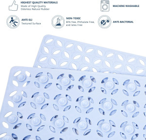 WELTRXE Bathtub Mat Non Slip Shower Mat with Sucti...