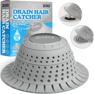 Bathtub Drain Hair Catcher, Silicone Collapsible 1...