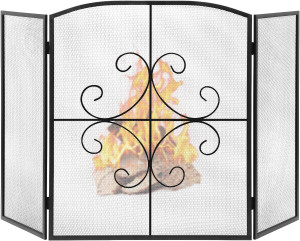 Gtongoko 3 Panel Fireplace Screen 48" W x 29" H Wr...