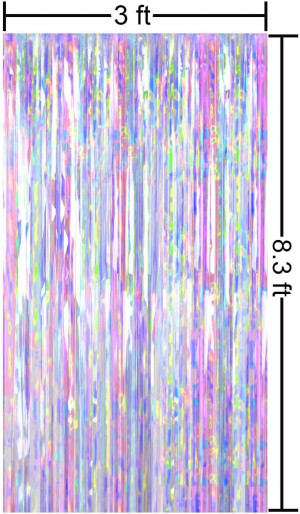 2pcs 3ft x 8.3ft Shiny Corlorful Metallic Tinsel F...