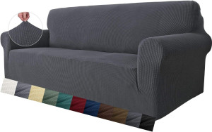 MAXIJIN Super Stretch Couch Cover for 3 Cushion Co...