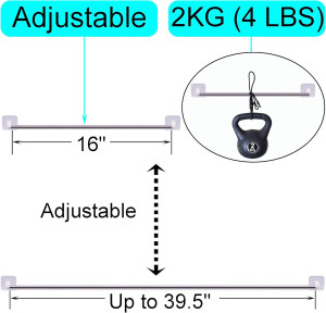 YYST Type C 16" - 39" Self Adhesive Curtain Rod No...