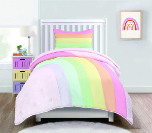 Kids Rule 2 Piece Rainbow Quilt Set, Twin, Multico...
