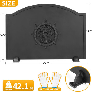 1MORE 25" Fireback for Fireplace- Iron Fireplace B...