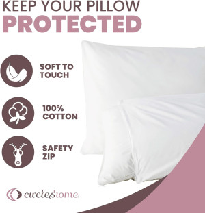 Pillow Protectors 4 Pack Standard Zippered - 100%...