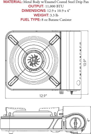 GAS ONE GS-3800DF Dual Spiral Flame 11,000 BTU Por...