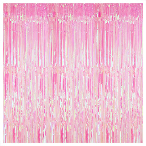 KatchOn, XtraLarge Pink Iridescent Fringe Curtain...