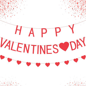 KatchOn, Felt Happy Valentines Day Banner - 8.2 Fe...