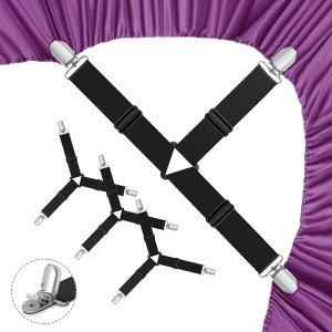 Bed Sheet Holder Straps,4 PCS Adjustable Elastic F...