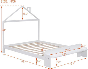 Harper & Bright Designs Full Size Bed Frame for Ki...