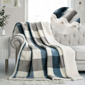 PU MEI Sherpa Fleece Throw Blanket 60" x 80" Rever...