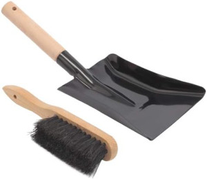 Coal Shovel and Hearth Brush Set Made of Natural W...