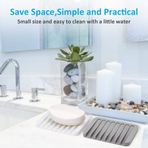 2PCS Mcyye Self Draining Soap Dishes, Premium Sili...