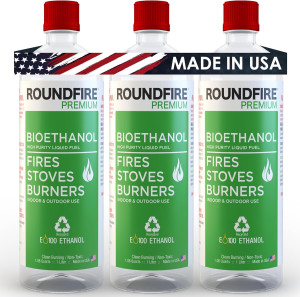 Roundfire Premium Ethanol Fuel - 3 x 1 Liter - For...