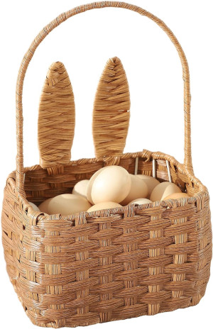 Easter Basket with Handle Kids Bunny Easter Basket...