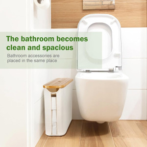 Toilet Paper Basket, Bamboo Toilet Paper Storage -...