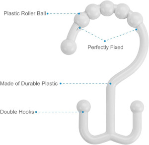 Amazer Plastic Shower Curtain Hooks, Shower Curtai...
