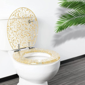 Resin Toilet Seat Round Soft Close Quick Release H...