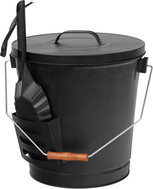 F2C 5.15 Gallon Large Ash Bucket with Lid and Shov...