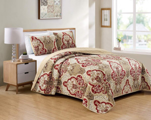 Kids Zone Home Linen Bedspread Set Damask Pattern...