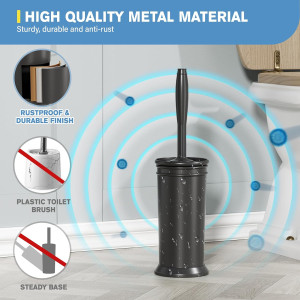 UPTRONIC Toilet Brush, Metal Toilet Brush and Hold...