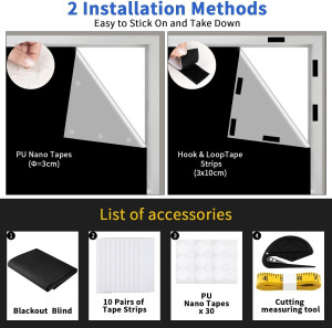 100% Portable Blackout Curtains, Portable DIY Blin...