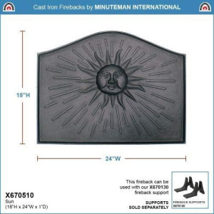 Sun Cast Iron Fireback, Black