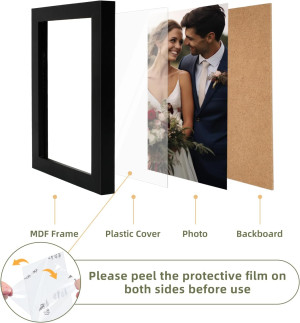 HappyHapi 4x6 Inch Picture Frames,Set of 10 Wooden...