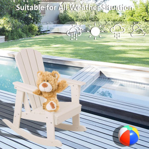 2.0 Kids Adirondack Chair Wood Texture, HDPE Compo...