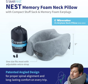 TRAVELREST Nest Memory Foam Travel Pillow/Neck Pil...