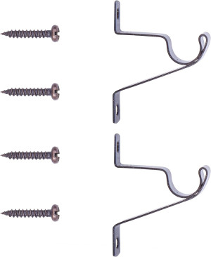 16-28 in. Adjustable Petite Café Curtain Rod, 2-Pa...