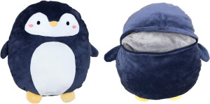 Hofun4U Penguin Plush Pillow 16 Inch, Blanket in C...